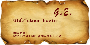 Glöckner Edvin névjegykártya